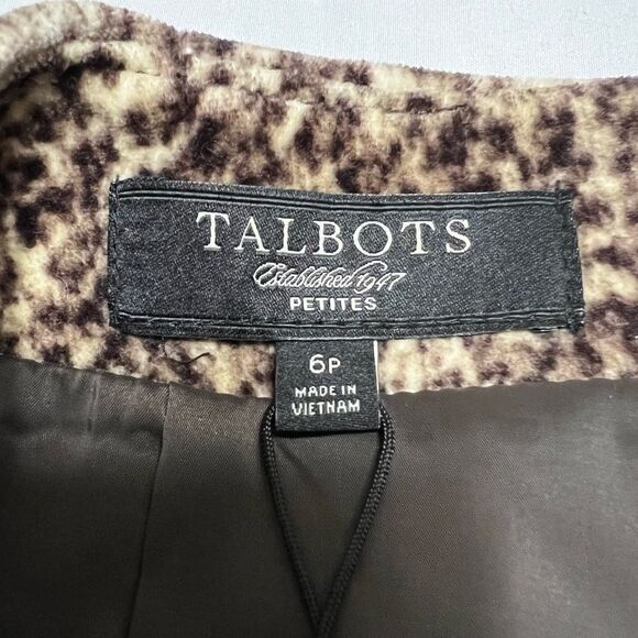 Talbots Pencil Skirt Velvet Cheetah Leopard Brown and Tan Size 6 Petite New - Picture 3 of 14